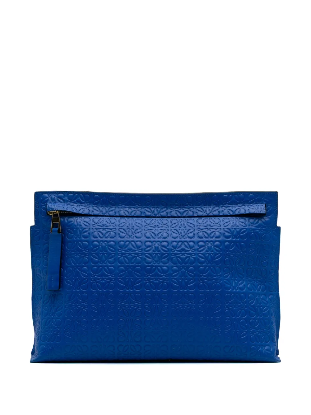 Loewe Pre-Owned 2016 Embossed Anagram Repeat T clutch bag | Blue | Image 1