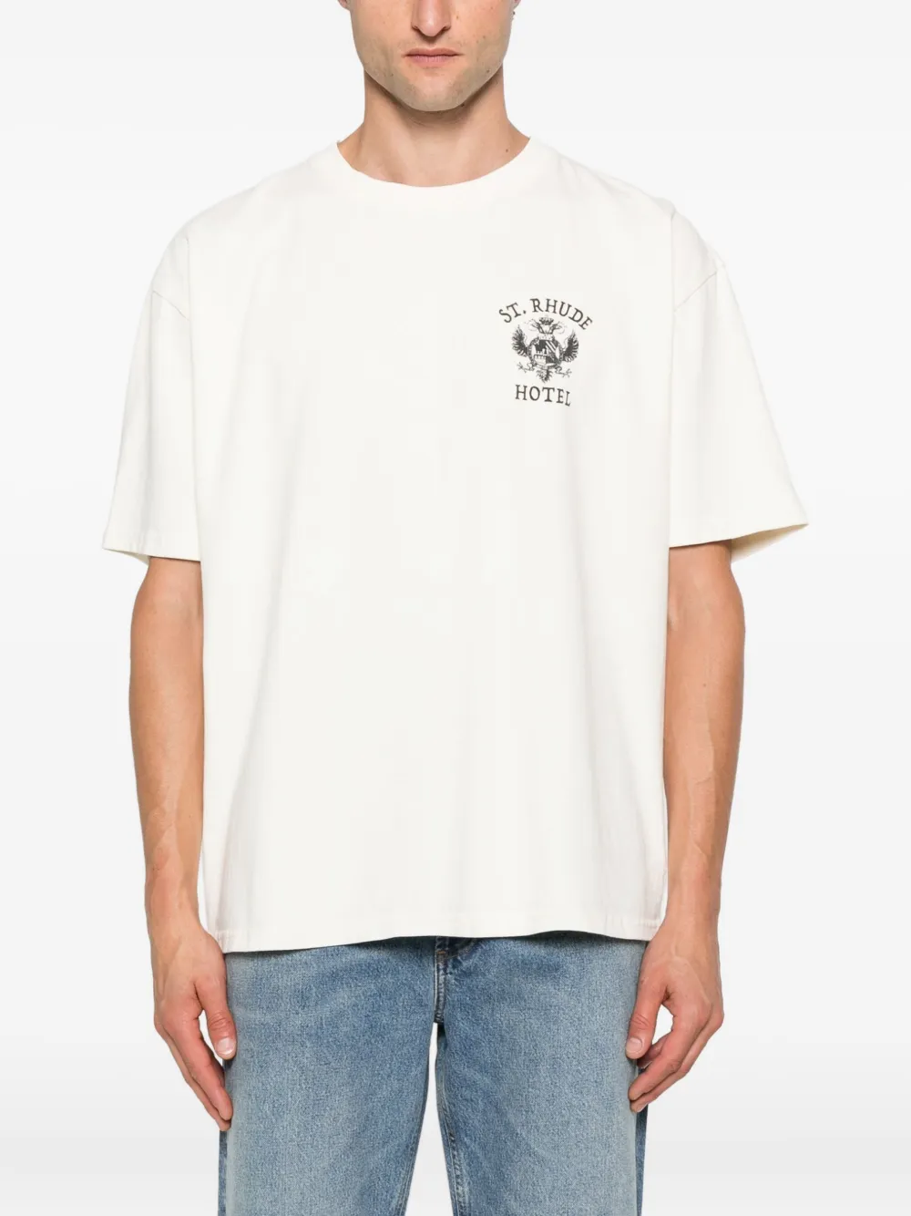 RHUDE T-shirt met adelaarprint Beige