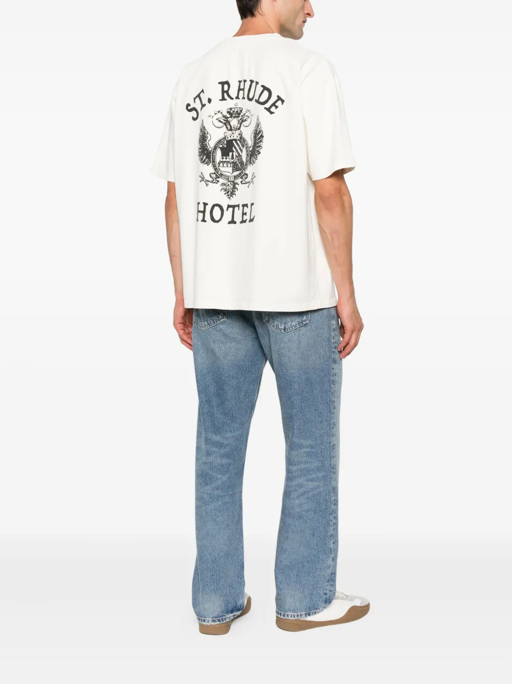 RHUDE T-shirt met adelaarprint Beige