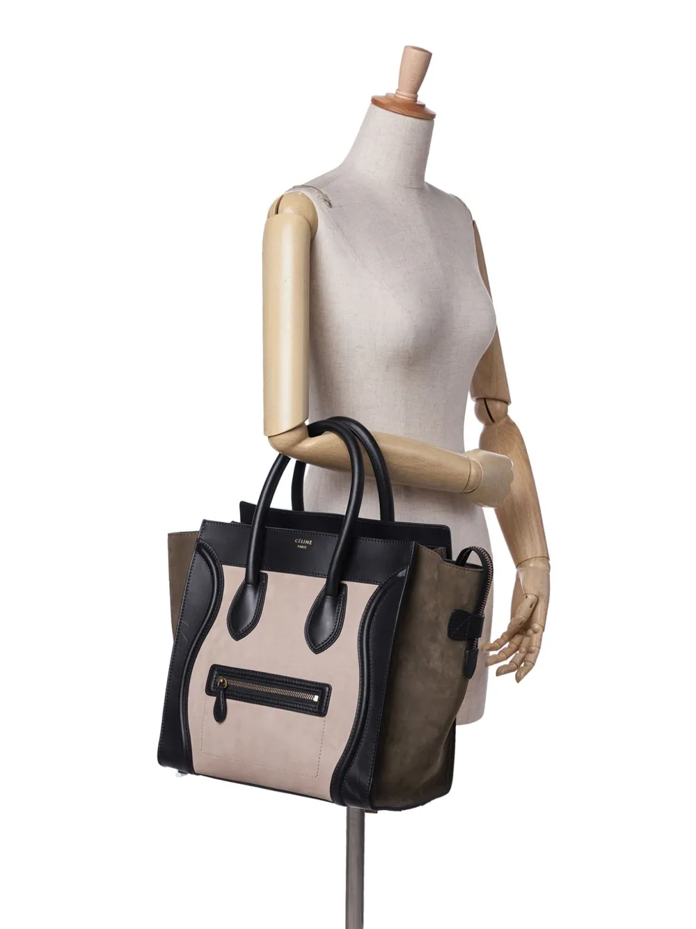 Céline Pre-Owned 2012 Mini Tricolor Suede and Calfskin Luggage tote bag | Pre-Owned | Image 2