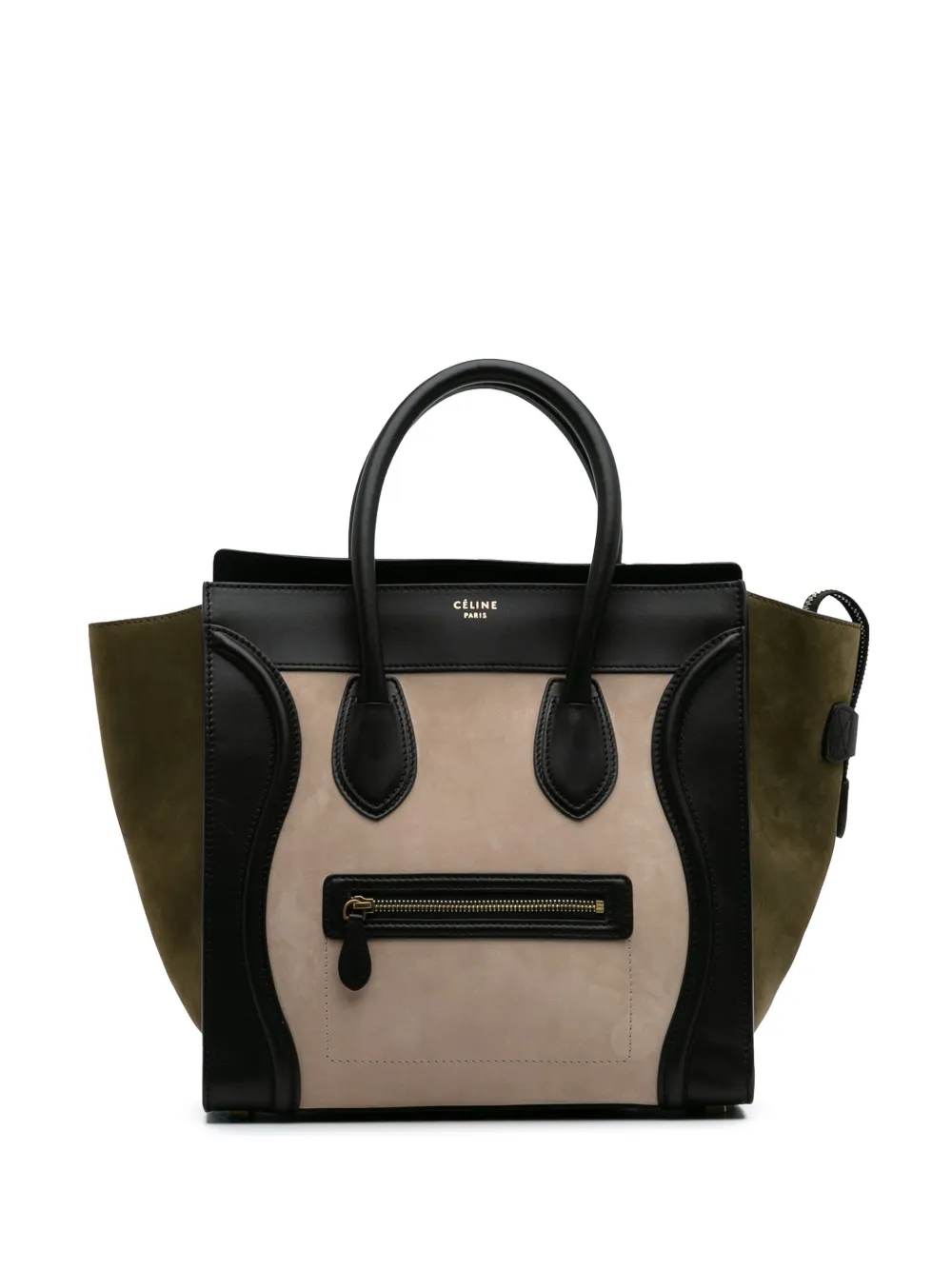 Céline Pre-Owned 2012 Mini Tricolor Suede and Calfskin Luggage tote bag | Brown | Image 1