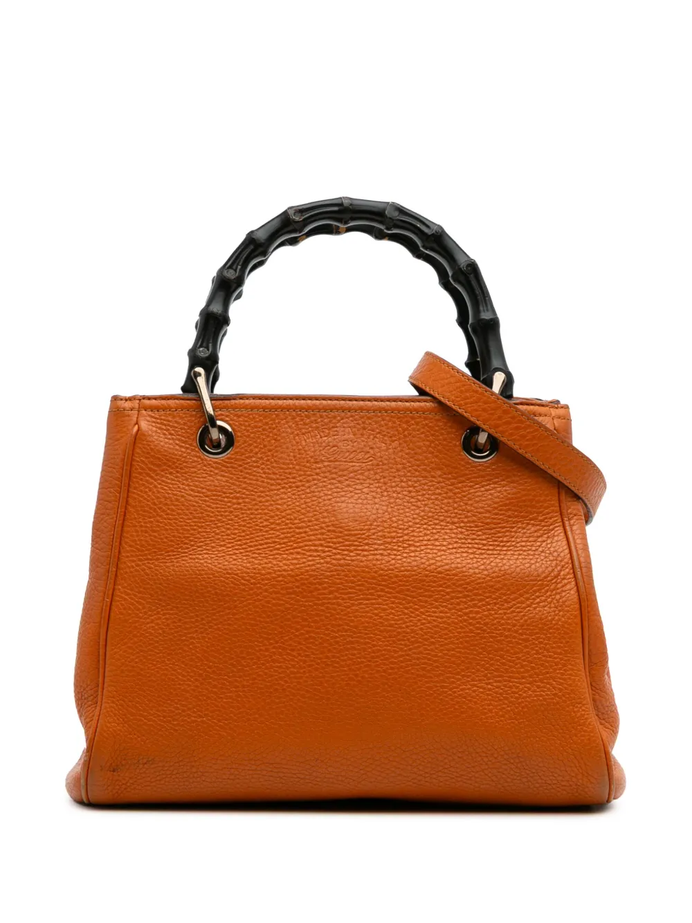 Gucci Pre-Owned 2016-2024 スモール カーフスキン バンブー ショッパー サッチェルバッグ - オレンジ Gucci Pre-Owned 2016-2024 スモール カーフスキン バンブー ショッパー サッチェルバッグ - オレンジ
