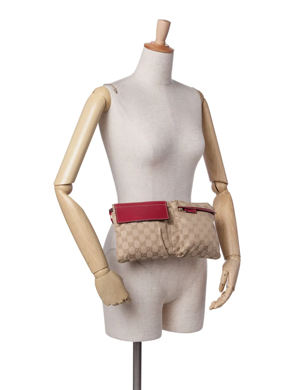 Gucci Pre-Owned 2016-2024 GG Canvas Web Double Pocket belt bag | Pre-Owned | Image 2