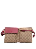 Gucci Pre-Owned 2016-2024 GG Canvas Web Double Pocket belt bag - Brown