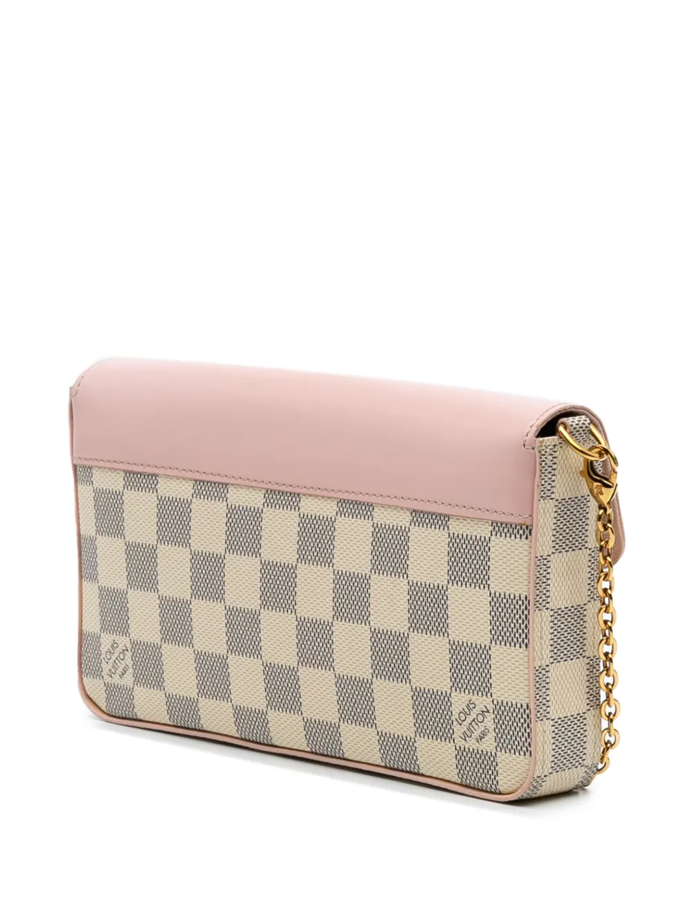 Pre-owned Louis Vuitton 2019 Damier Azur Calfskin Pochette Felicie Crossbody Bag