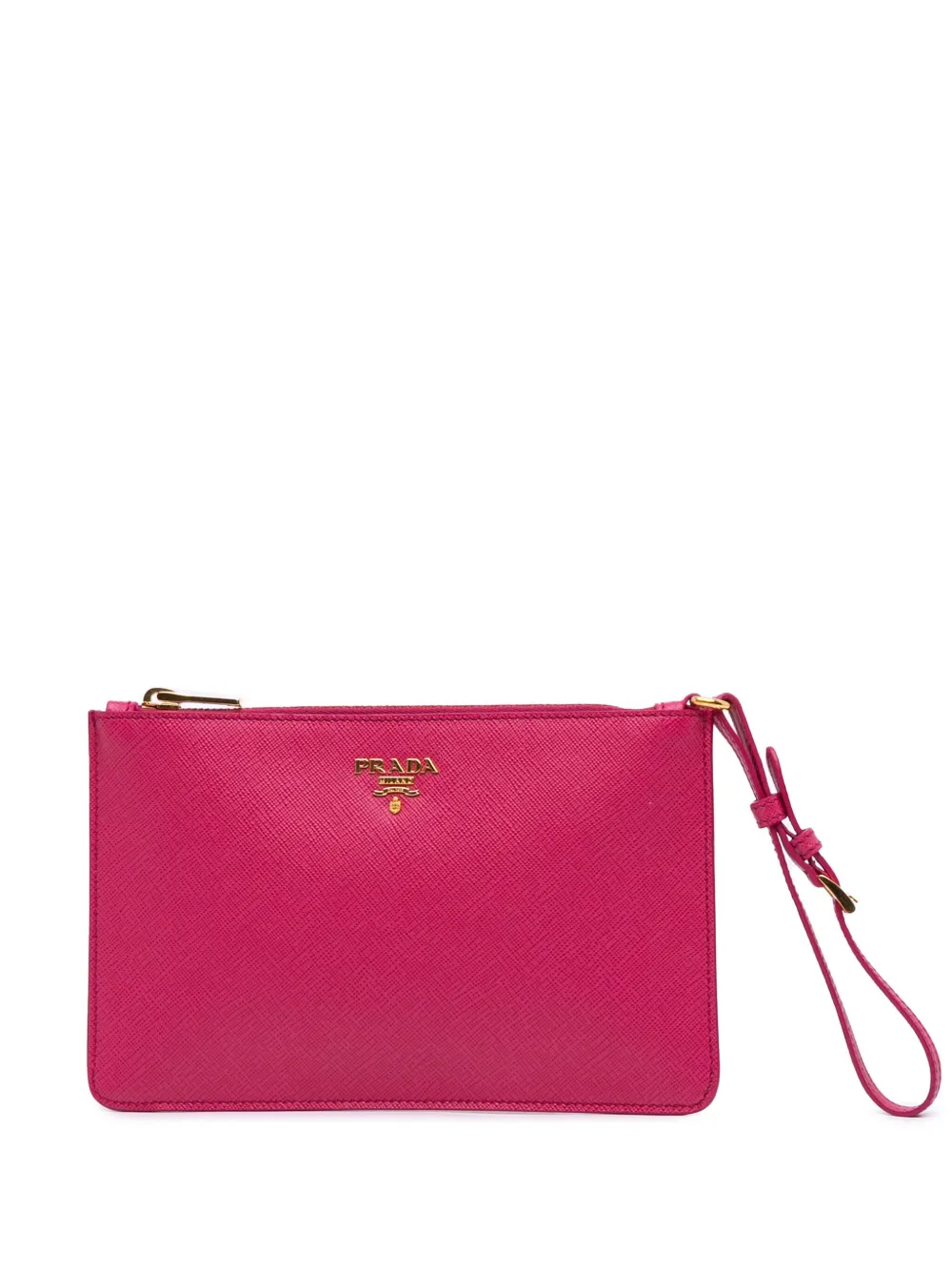Prada Pre-Owned 2000-2024 Saffiano Zip pouch - ピンク Prada Pre-Owned 2000-2024 Saffiano Zip pouch - ピンク