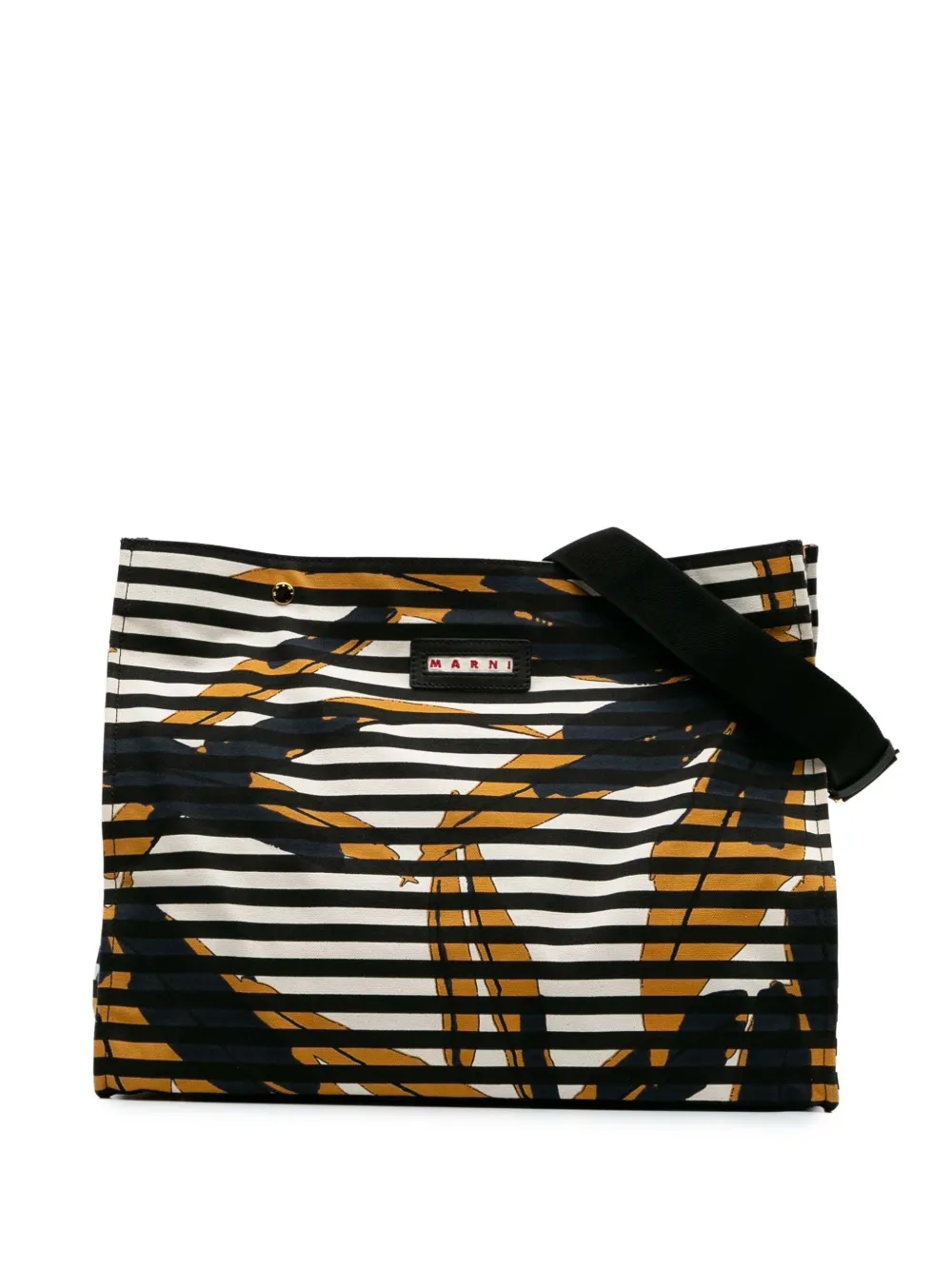 Marni Pre-Owned 2015-2025 Printed Canvas Striped Floral crossbody bag Marni Pre-Owned 2015-2025 Printed Canvas Striped Floral crossbody bag