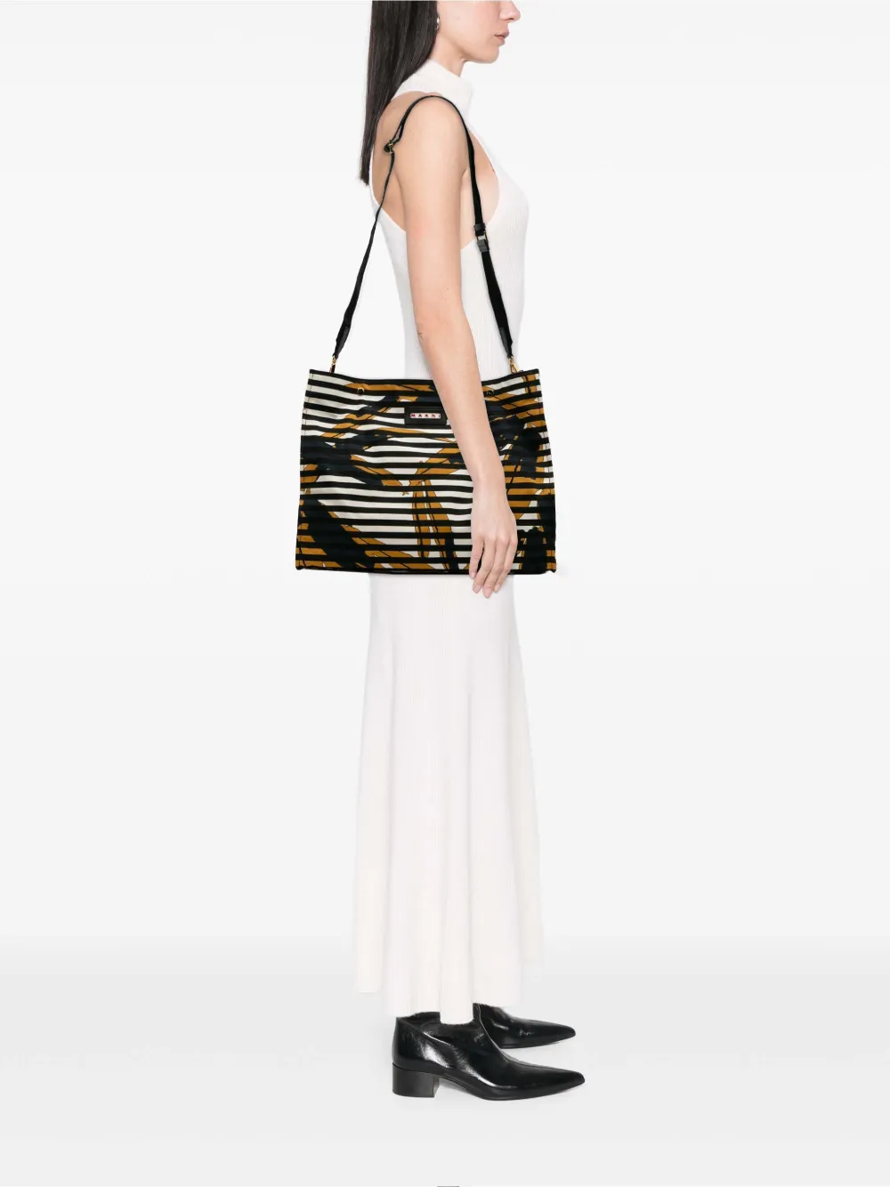 Marni Pre-Owned 2015-2025 Printed Canvas Striped Floral crossbody bag | Pre-Owned | Image 2