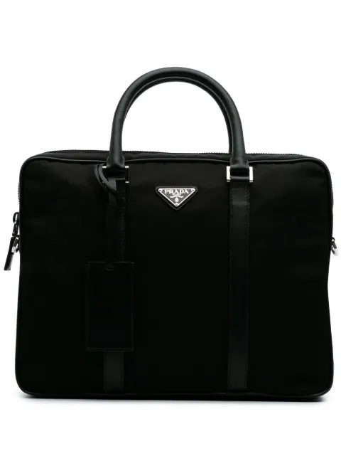 Prada Pre-Owned 2013-2024 Saffiano Trimmed Tessuto business bag