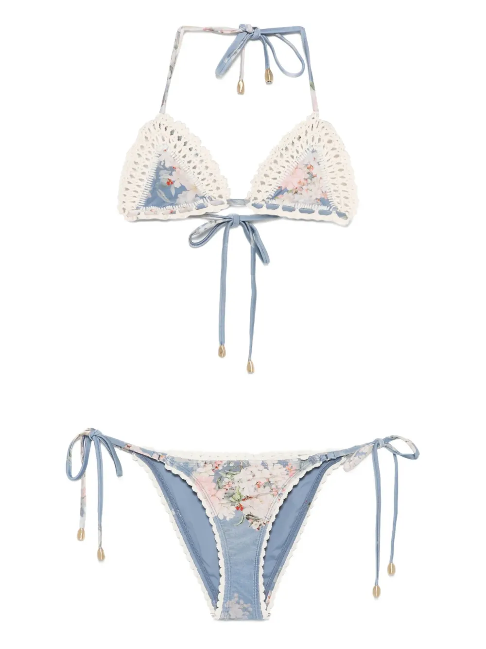 ZIMMERMANN floral-print bikini - Blu