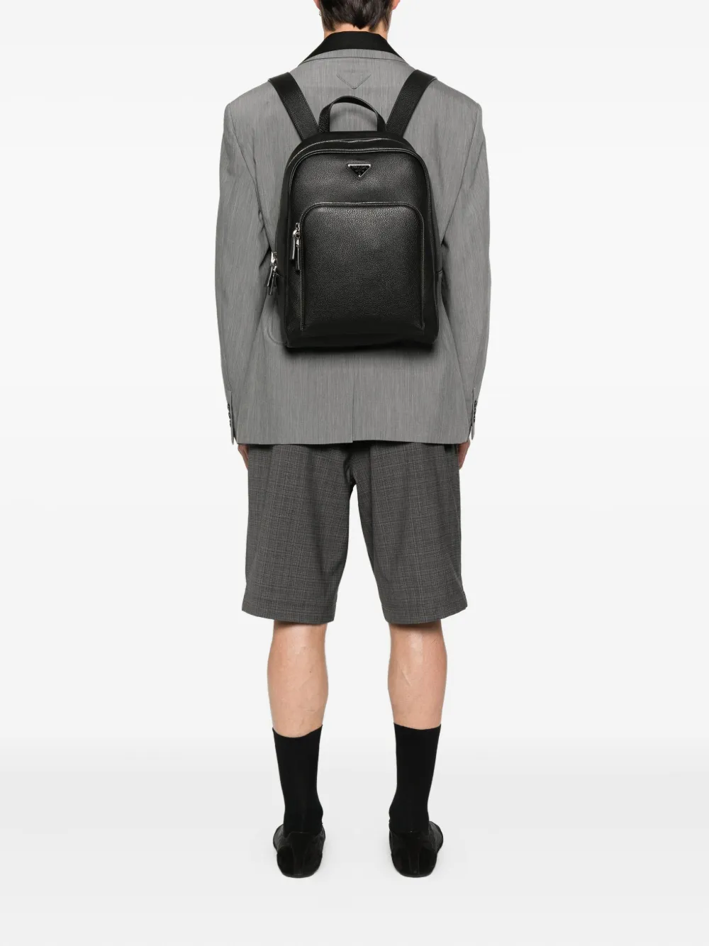 Prada Rugzak van saffiano leer Zwart