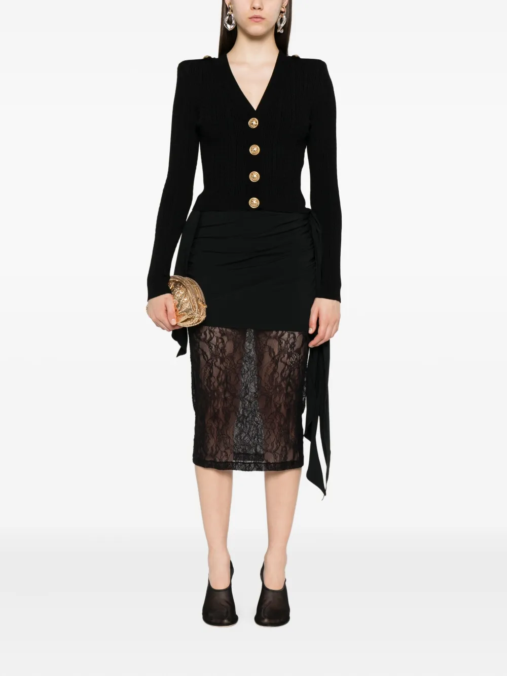 Balmain ribbed button-up cardigan | Cardigans | Image 2