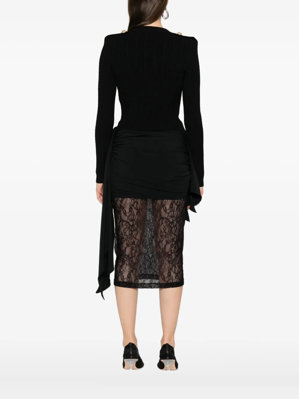 Balmain Geribbeld vest Zwart