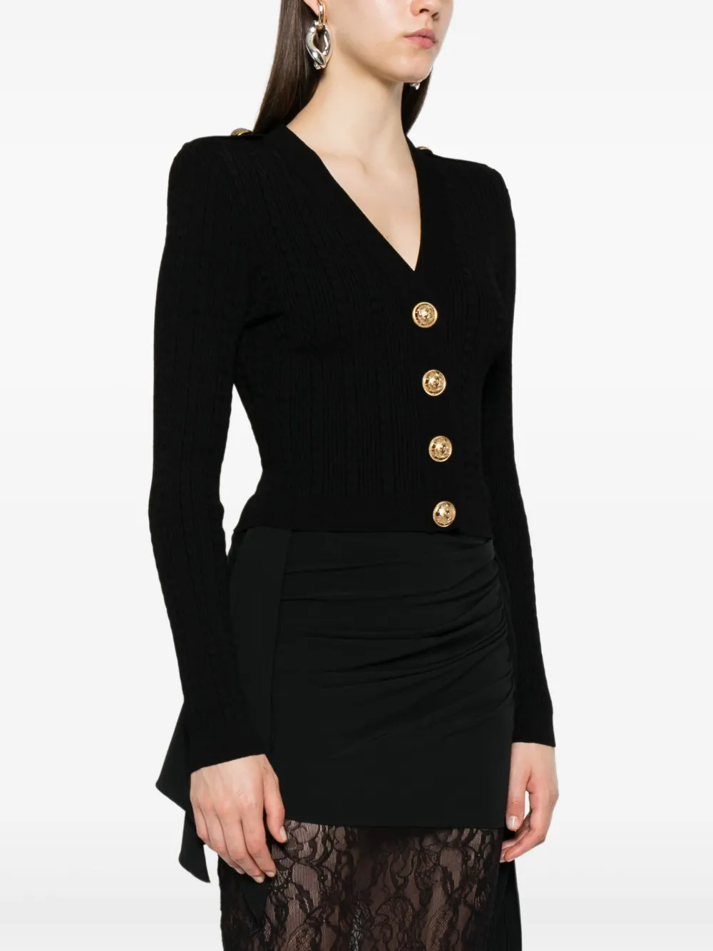 Balmain Geribbeld vest Zwart