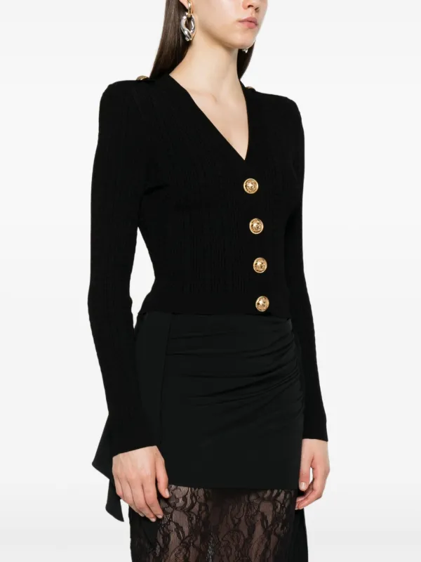 Balmain リブニット カーディガン | ブラック | FARFETCH JP