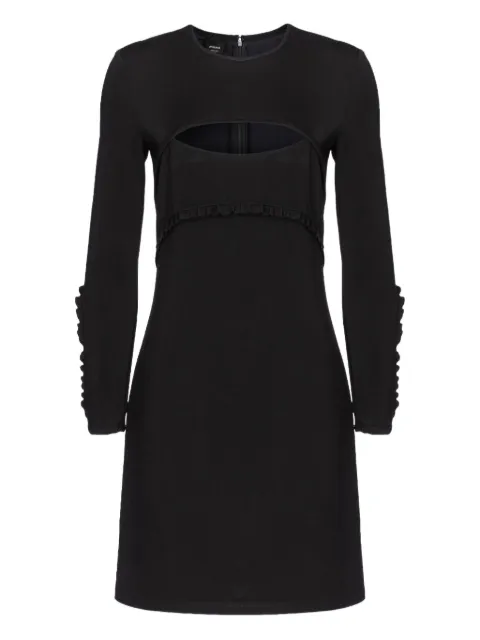 PINKO vestido corto con volantes y aberturas