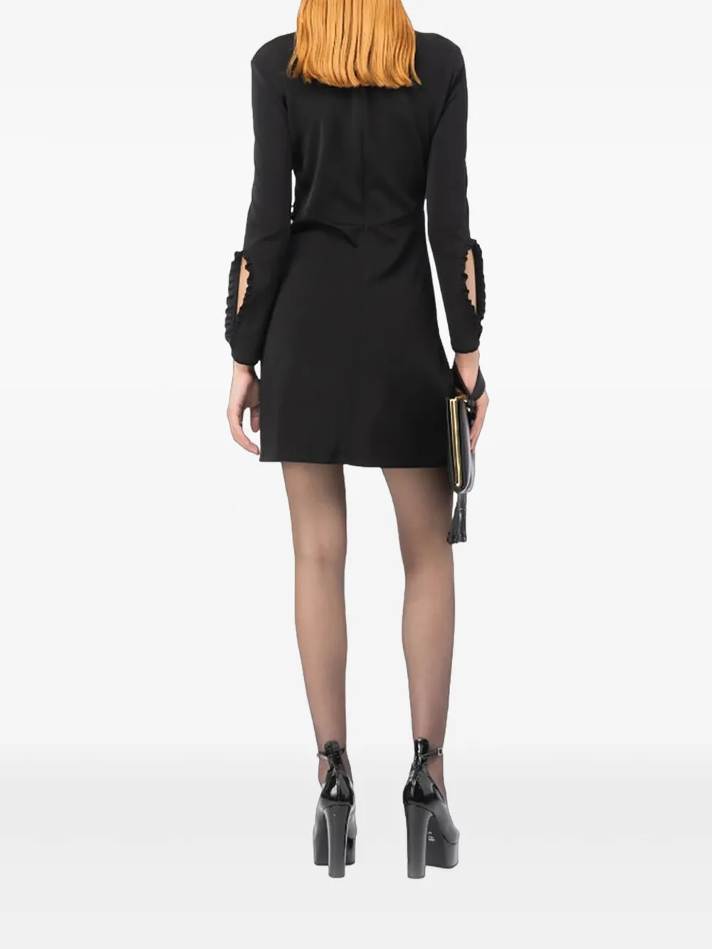 PINKO Mini-jurk met ruches en uitgesneden details Zwart