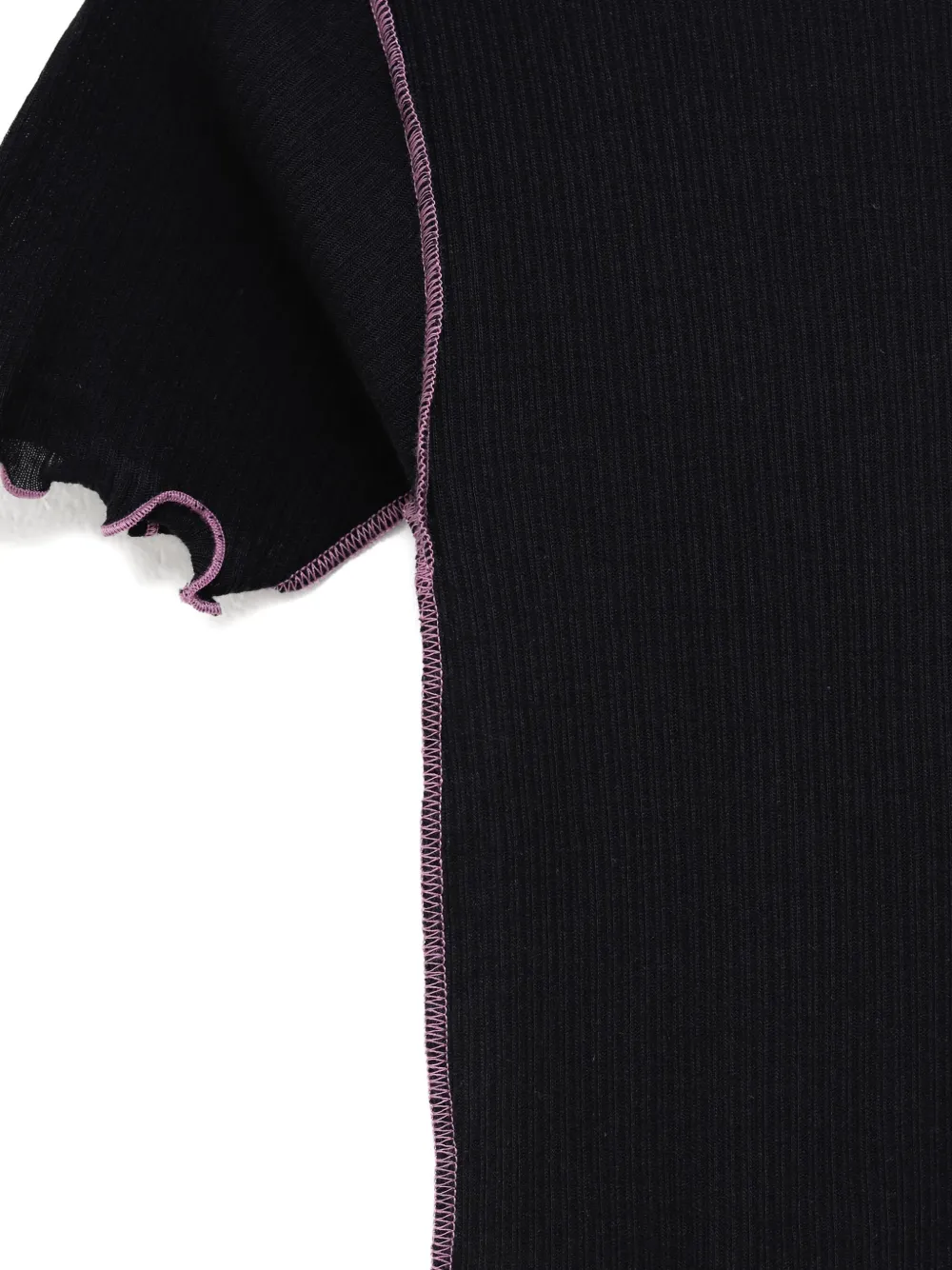 Baserange ribbed scallop-edge top Blauw