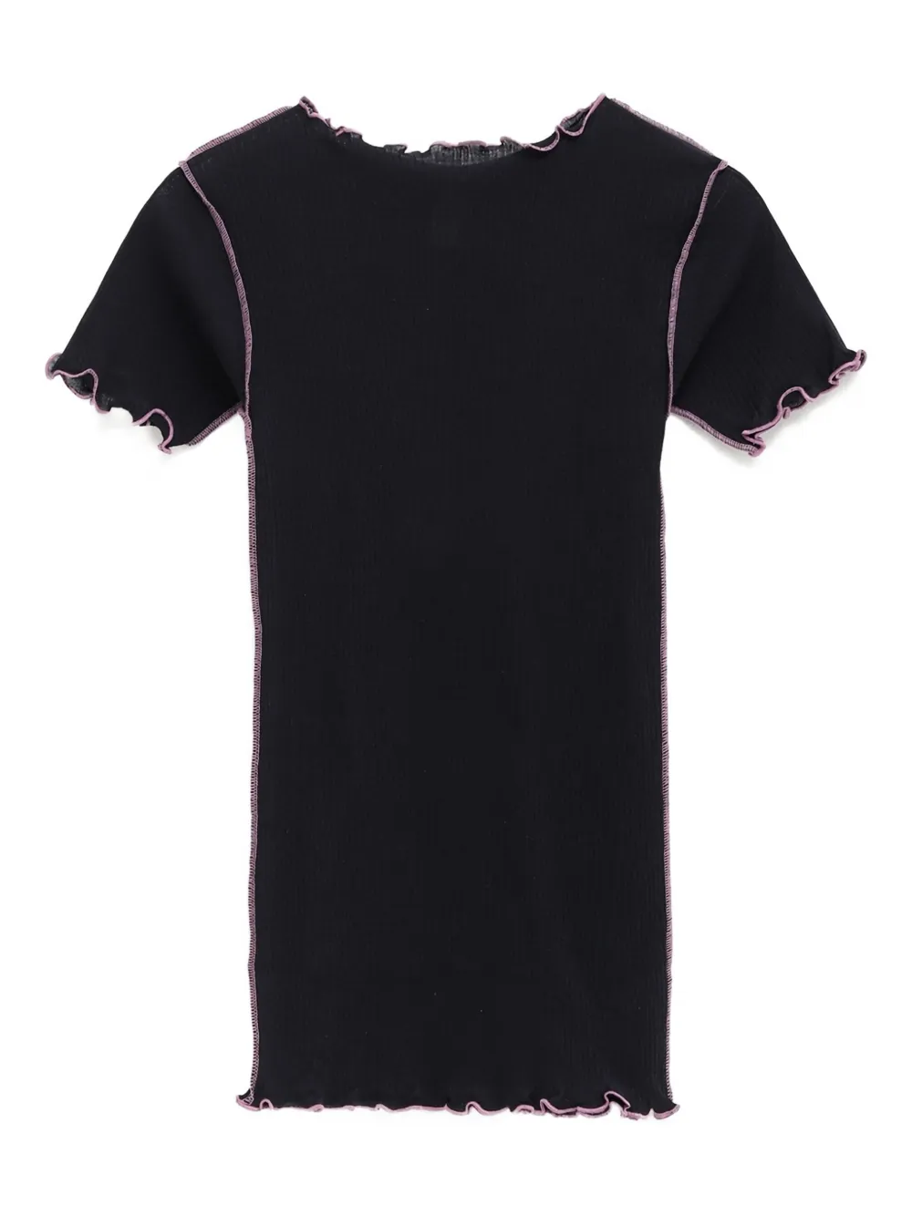 Baserange ribbed scallop-edge top Blauw