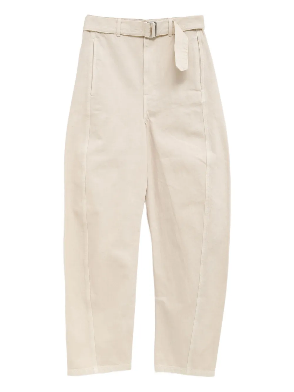 LEMAIRE Broek met ceintuur en vlak Beige