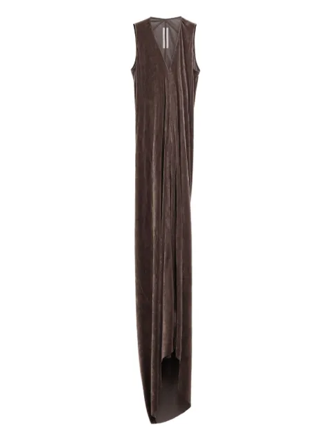 Rick Owens Gedrapeerde fluwelen midi-jurk