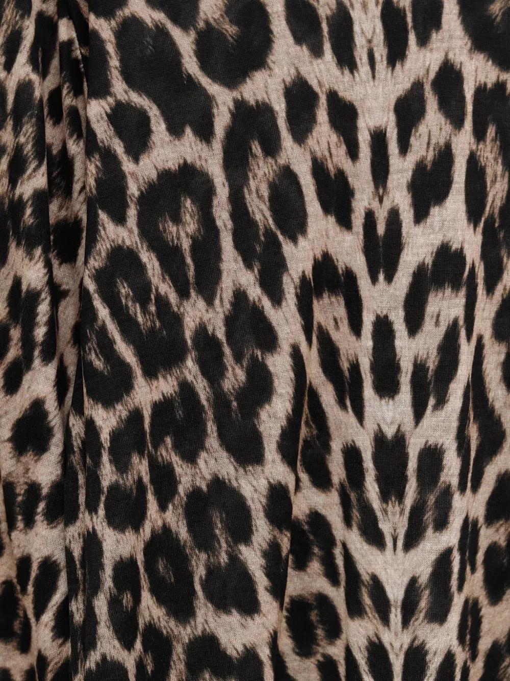 Baserange leopard-print bell-sleeve t-shirt Bruin