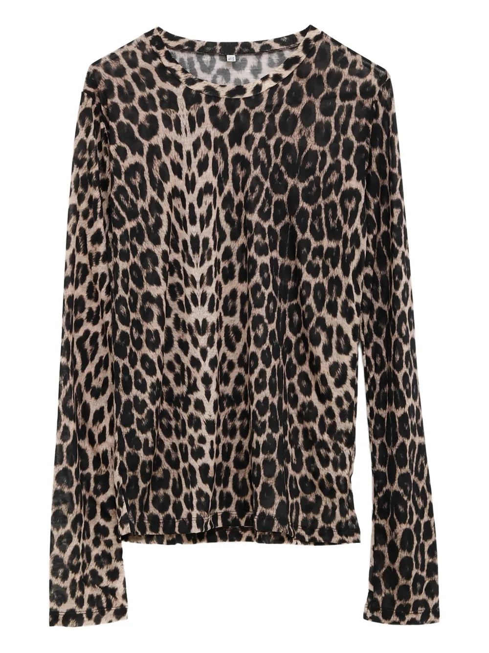 Baserange leopard-print bell-sleeve t-shirt | Brown | Image 1