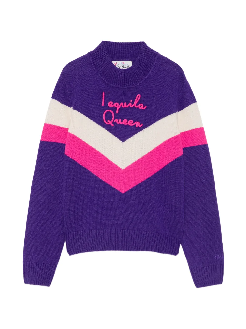 MC2 Saint Barth Peak embroidered chevron-pattern sweater Paars