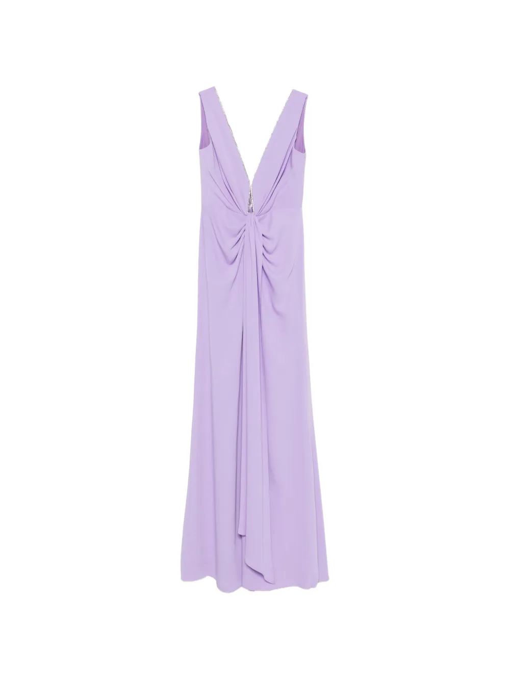 Nicole Miller Crystal-embellished Draped Dress In Purple