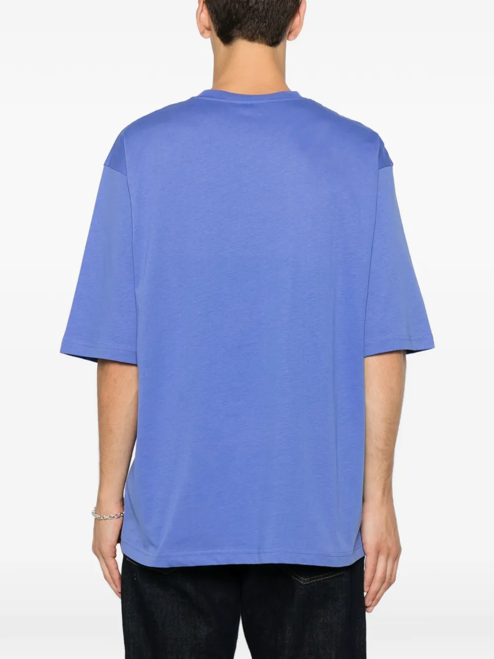 Moschino T-shirt met geborduurd logo Blauw