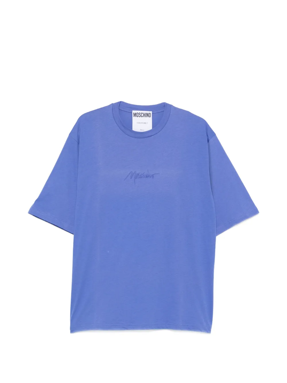 Moschino logo-embroidered T-shirt - Blau