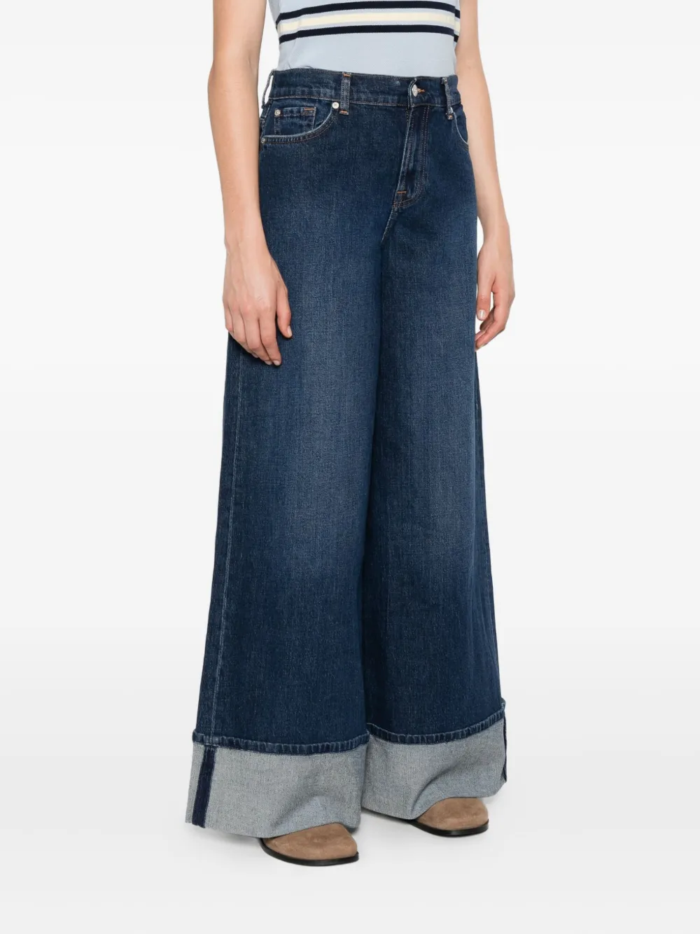 7 For All Mankind Marie jeans met cuffs Blauw