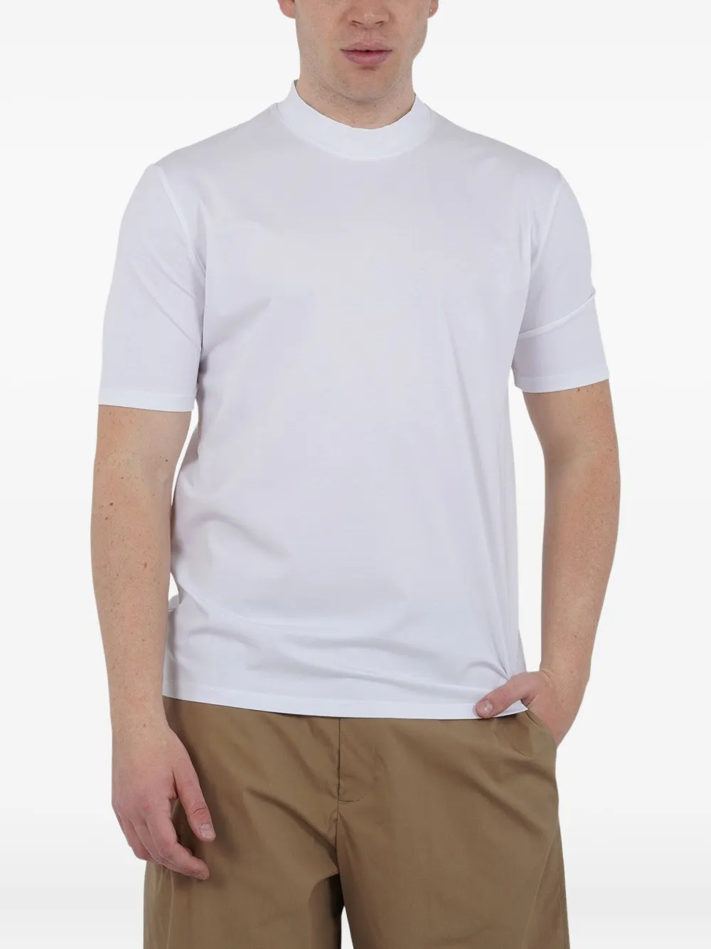 YES LONDON mock-neck T-shirt - Wit