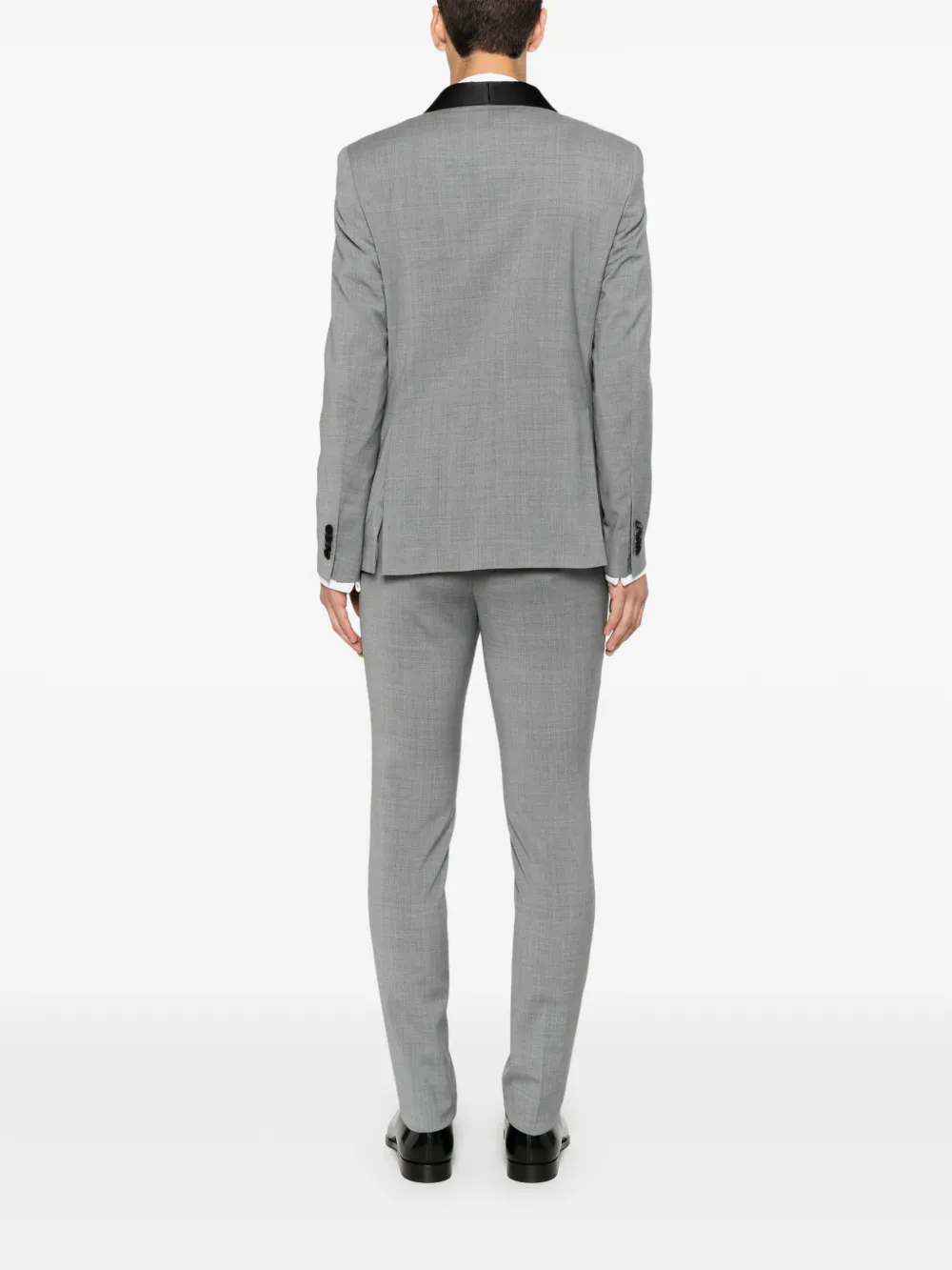 Manuel Ritz Blazer met dubbele rij knopen en sjaalrevers Grijs