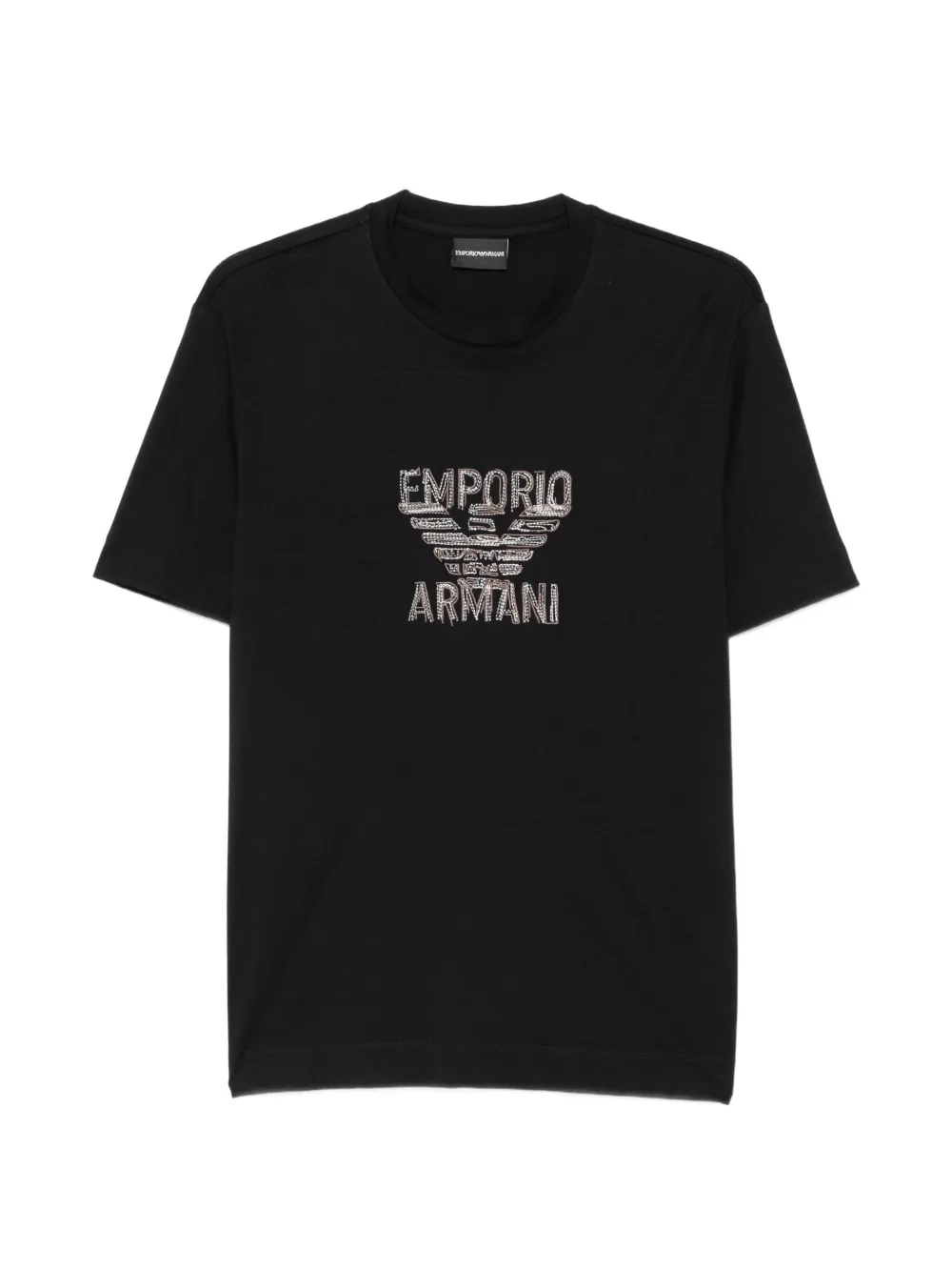 Emporio Armani logo-embroidered T-shirt - Blu