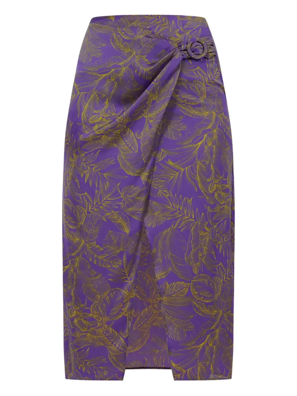 SIMONA CORSELLINI floral-print belted midi skirt Paars