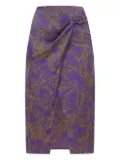 SIMONA CORSELLINI floral-print belted midi skirt - Purple