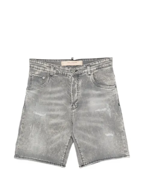 YES LONDON pantalones vaqueros cortos con efecto envejecido