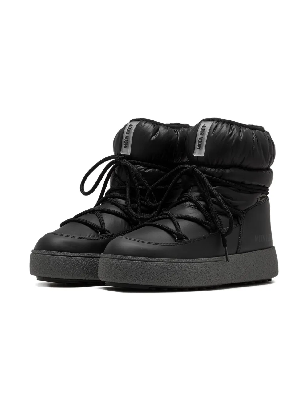 Moon Boot Kids' Padded Lace-up Boots In Black