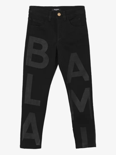 Balmain Kids jeans con logo estampado