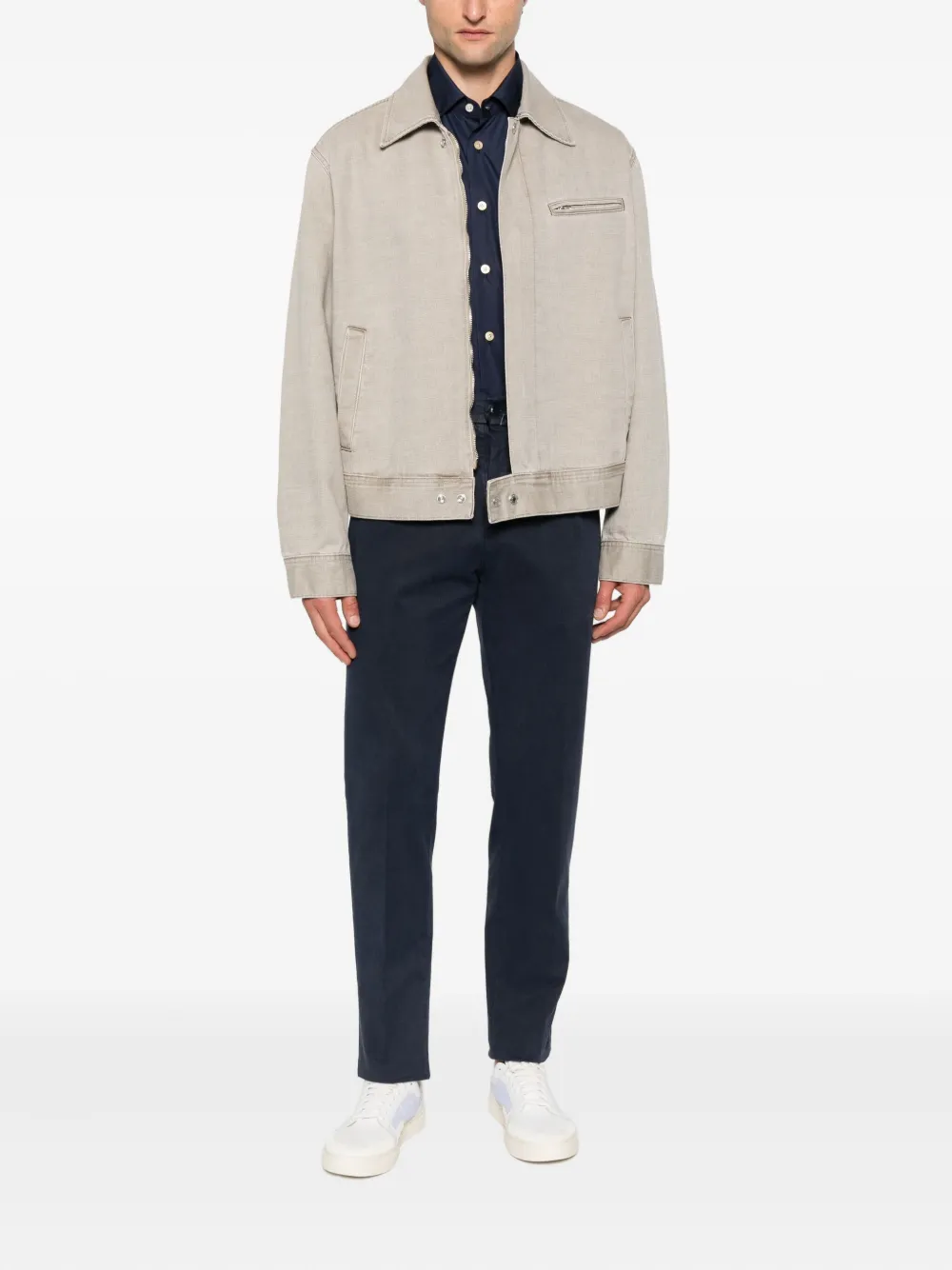 Kiton Overhemd met zak en knoopsluiting Blauw