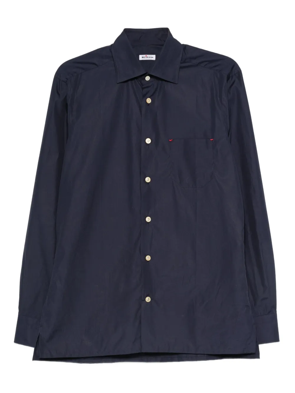 Kiton Overhemd met zak en knoopsluiting Blauw