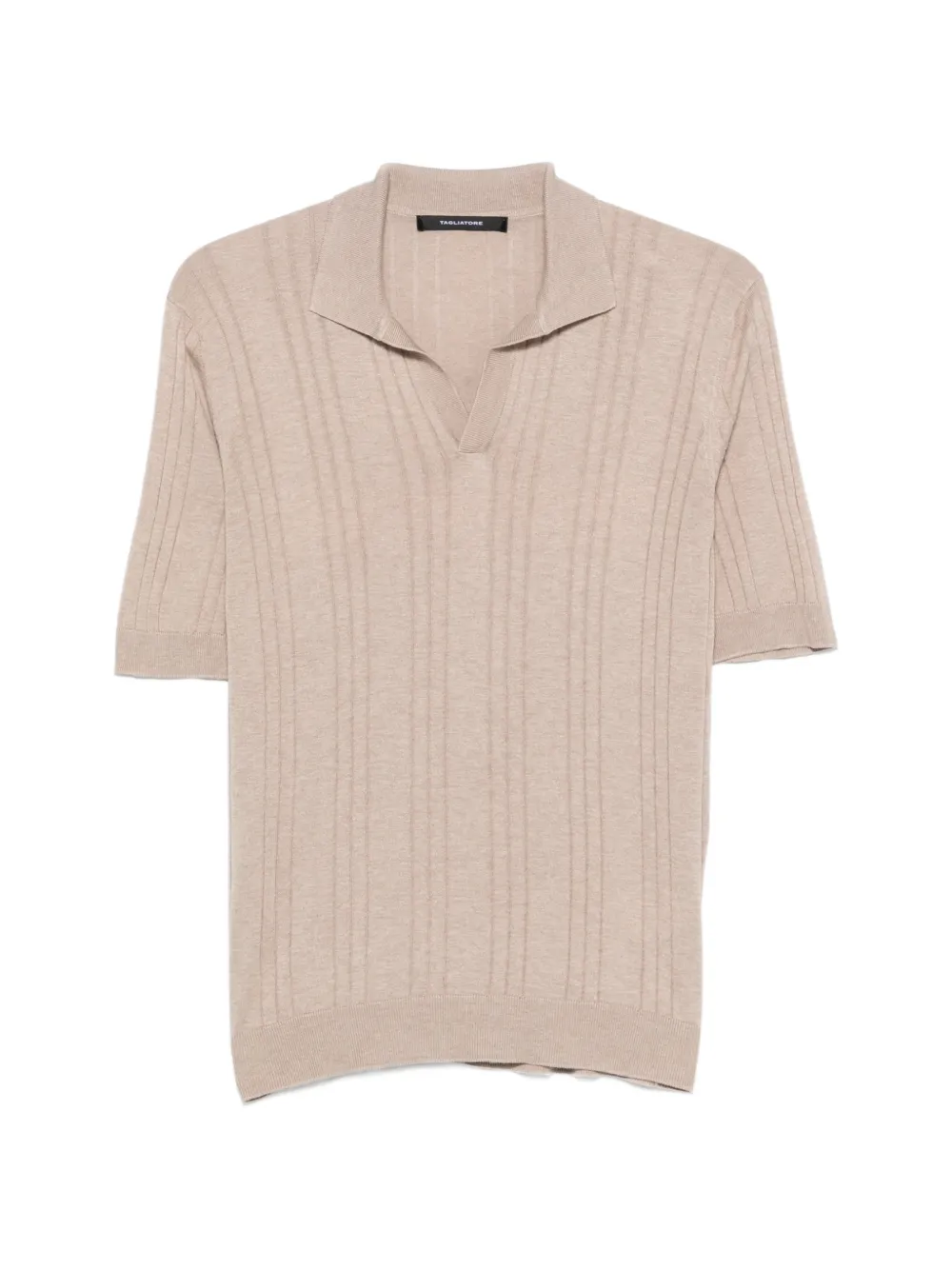Tagliatore Pavel ribbed-knit T-shirt - Nude