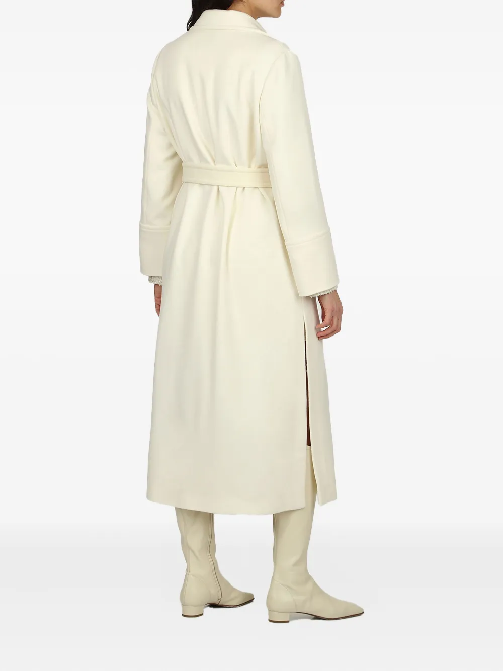Eleventy belted wrap coat Beige