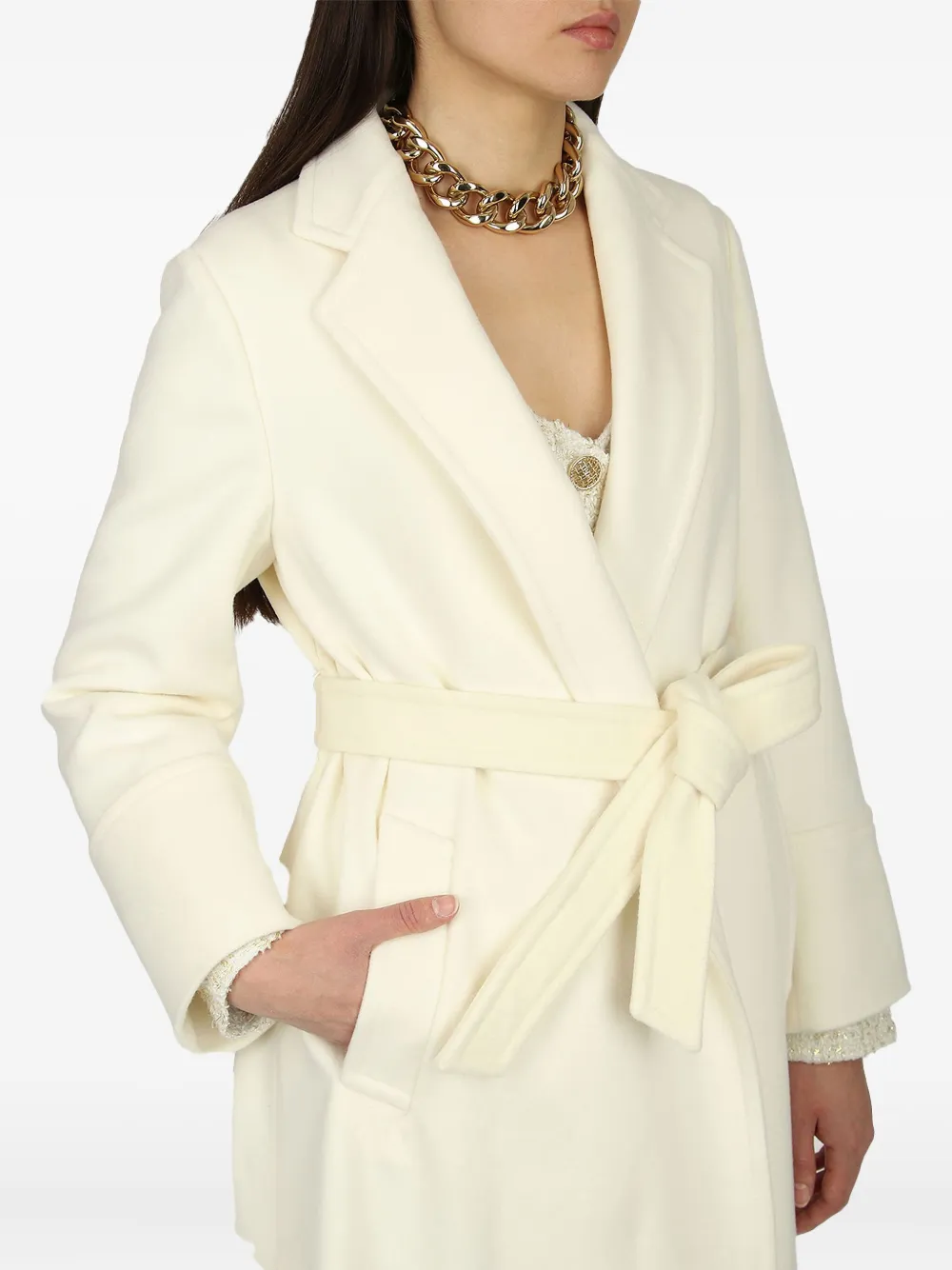 Eleventy belted wrap coat Beige