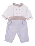 La Stupenderia striped-panel collared romper - Light and natural