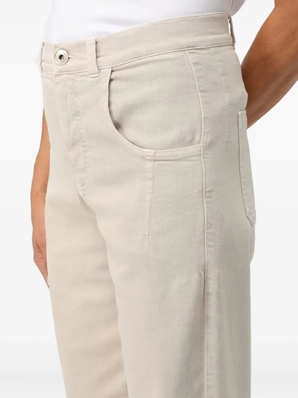 Eleventy High waist broek met opgestikte zak Beige