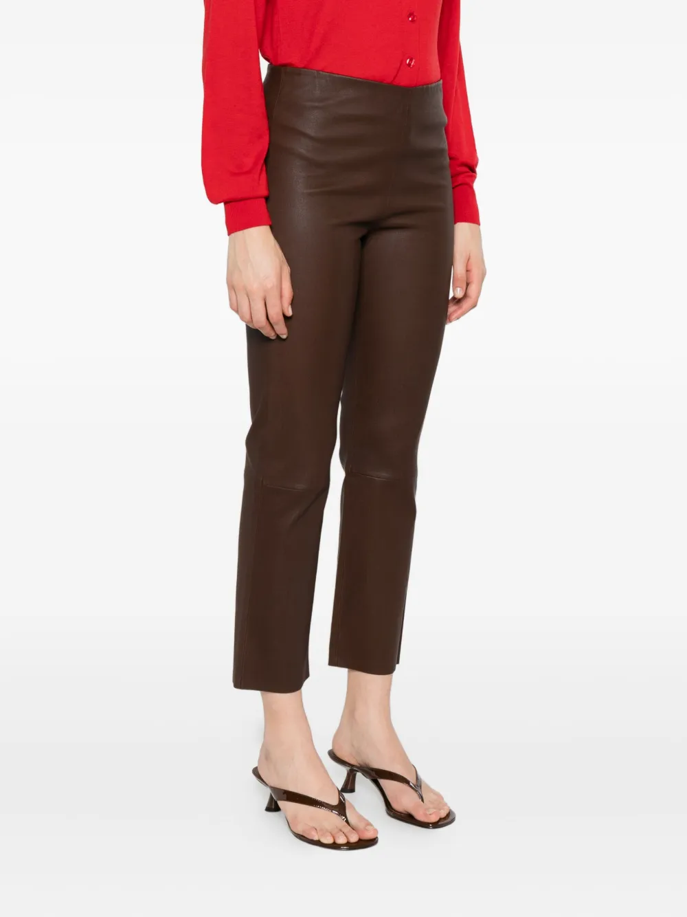 By Malene Birger Florentina leren broek Bruin