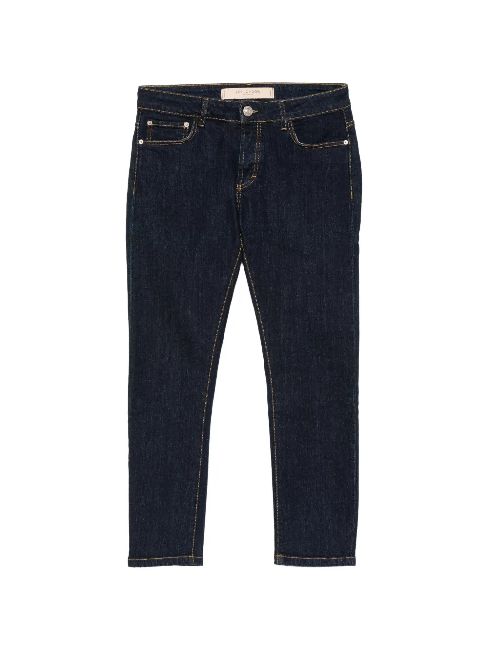 YES LONDON logo-plaque slim-fit jeans - Blu