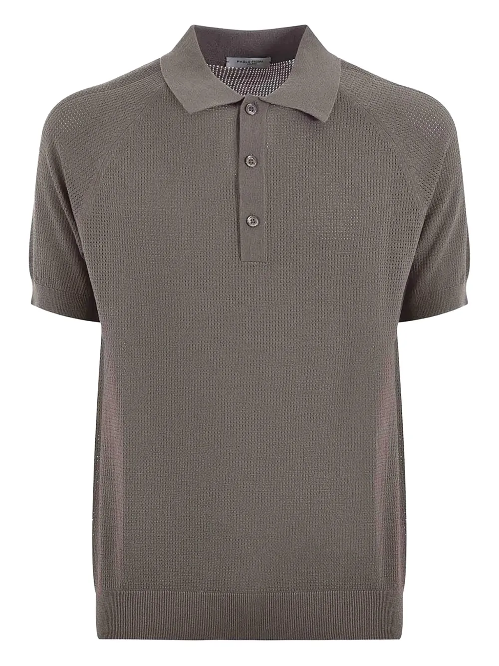 Paolo Pecora Poloshirt met raglan mouwen en textuur Grijs